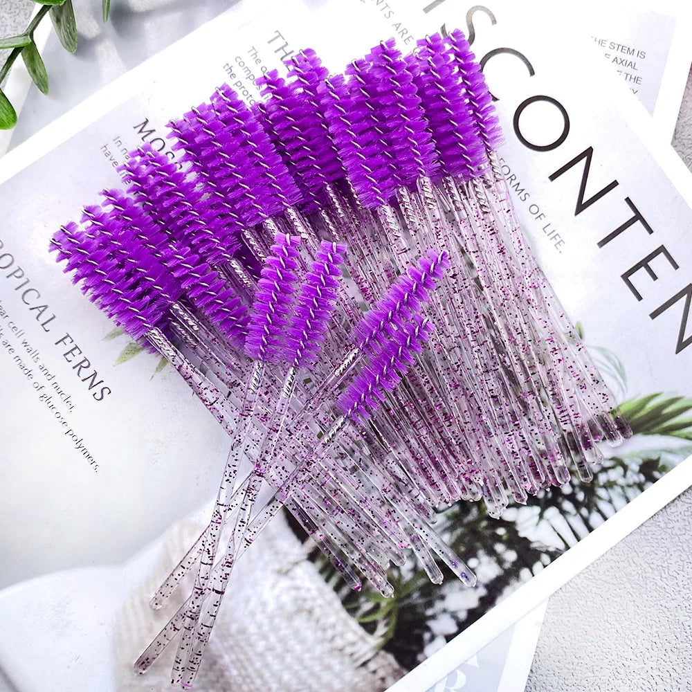 Zanse 300pcs Disposable Mascara Wands Eyelash Brush Spoolies for Eye Lash Extension, Eyebrow and Makeup Crystal Makeup Tool