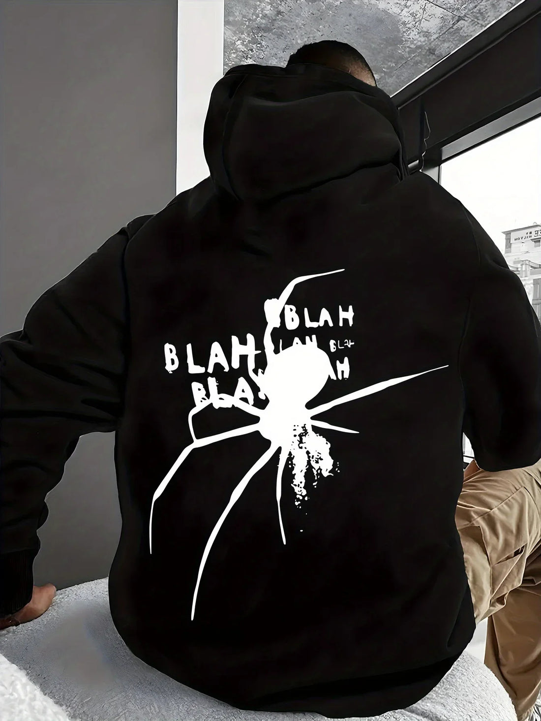 Autumn and Winter Men's and Women's Hoodies with Monster Face Pattern Printed Outdoor Street Wear