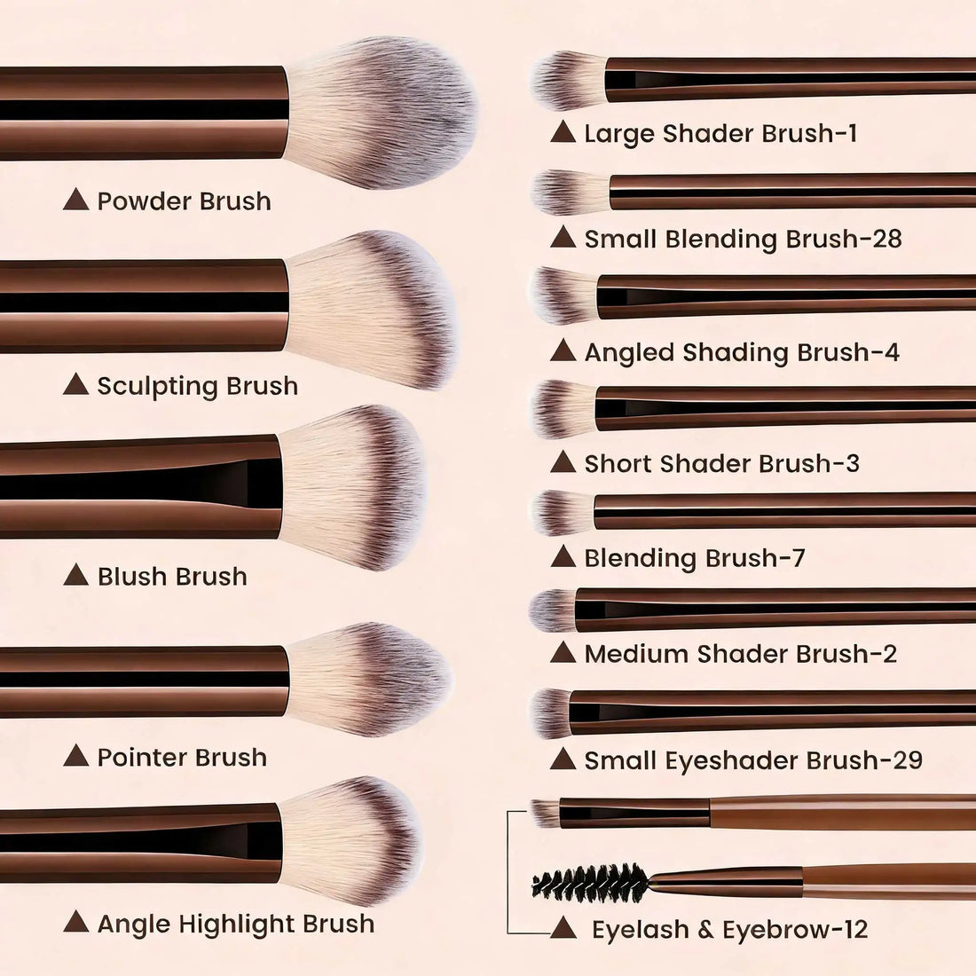 13pcs Makeup Brushes with Storage Bag Soft Fluffy Cosmetic Foundation Powder Eyeshadow Kabuki Blending Beauty Tool Makeup