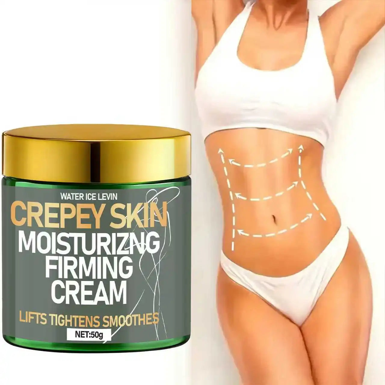 Water Ice Levin Crepey Skin Moisturizing Firming Cream, with Retinol & Collagen, Lifts, Tightens & Smooths for Softer Skin