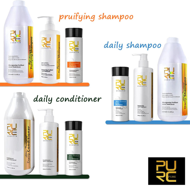 PURC Hair Purifying Shampoo Conditioner Keratin Hair Treatment Straightening Smoothing Professional Hair Care Salon Products Halalzen