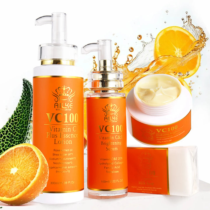 AILKE Vitamin C Brightening Moisturizing Women Skin Care Set, Anti Dark Spots, Nourishing Kit for Smooth, Even Radiant Skin Tone