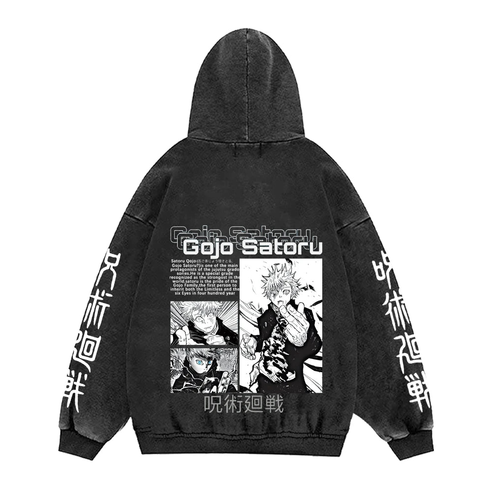 Jujutsu Kaisen Anime Hoodies Men Women 100%Cotton Toji Gothic Manga Sweatshirts Vintage Casual Pullover Fashion Streetwear Daily