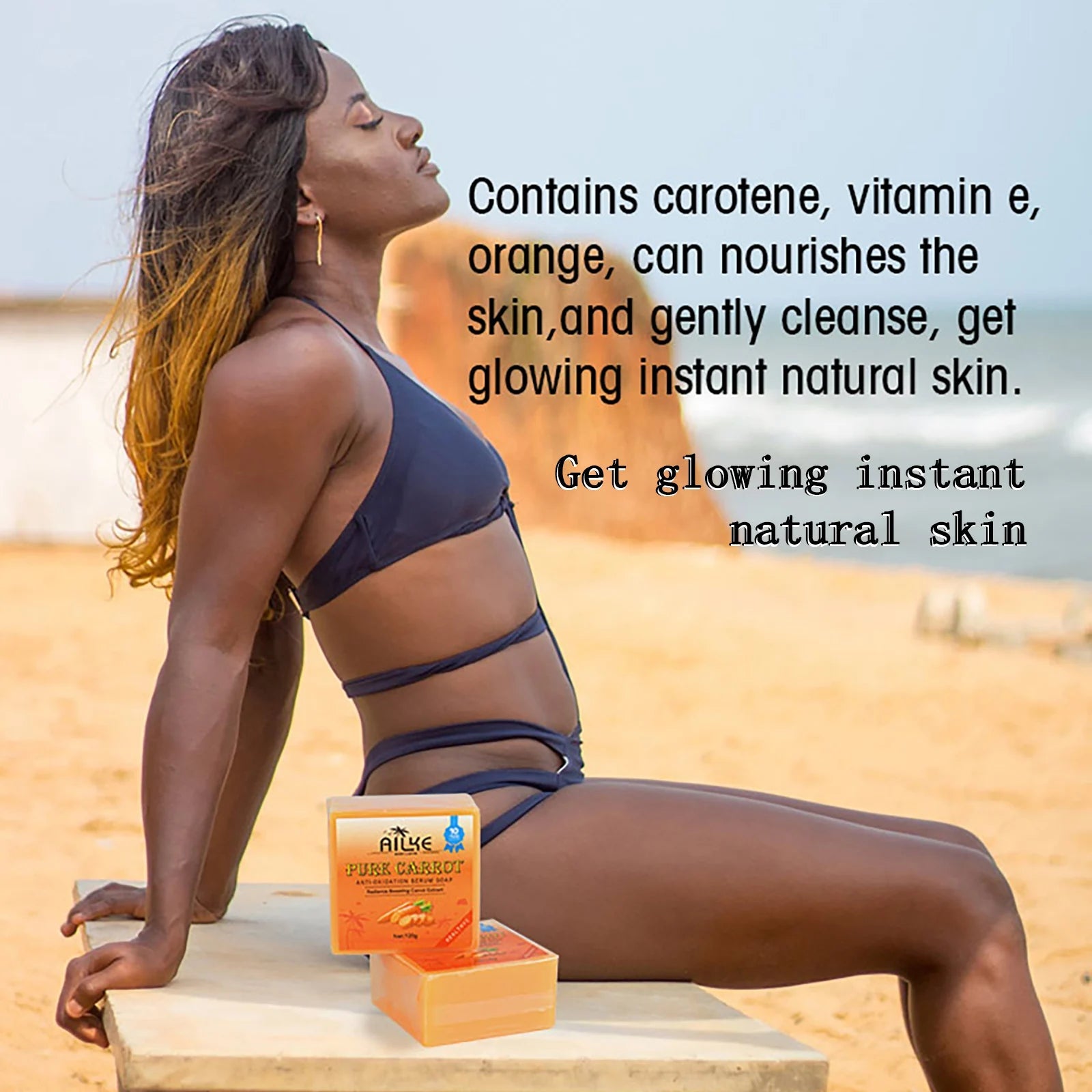 AILKE Pure Carrot Anti-Oxidation Serum Soap, Whitening, Clean Stains, Skin Brightening Soap Bar, With Vitamin C, For Body, Face Halalzen