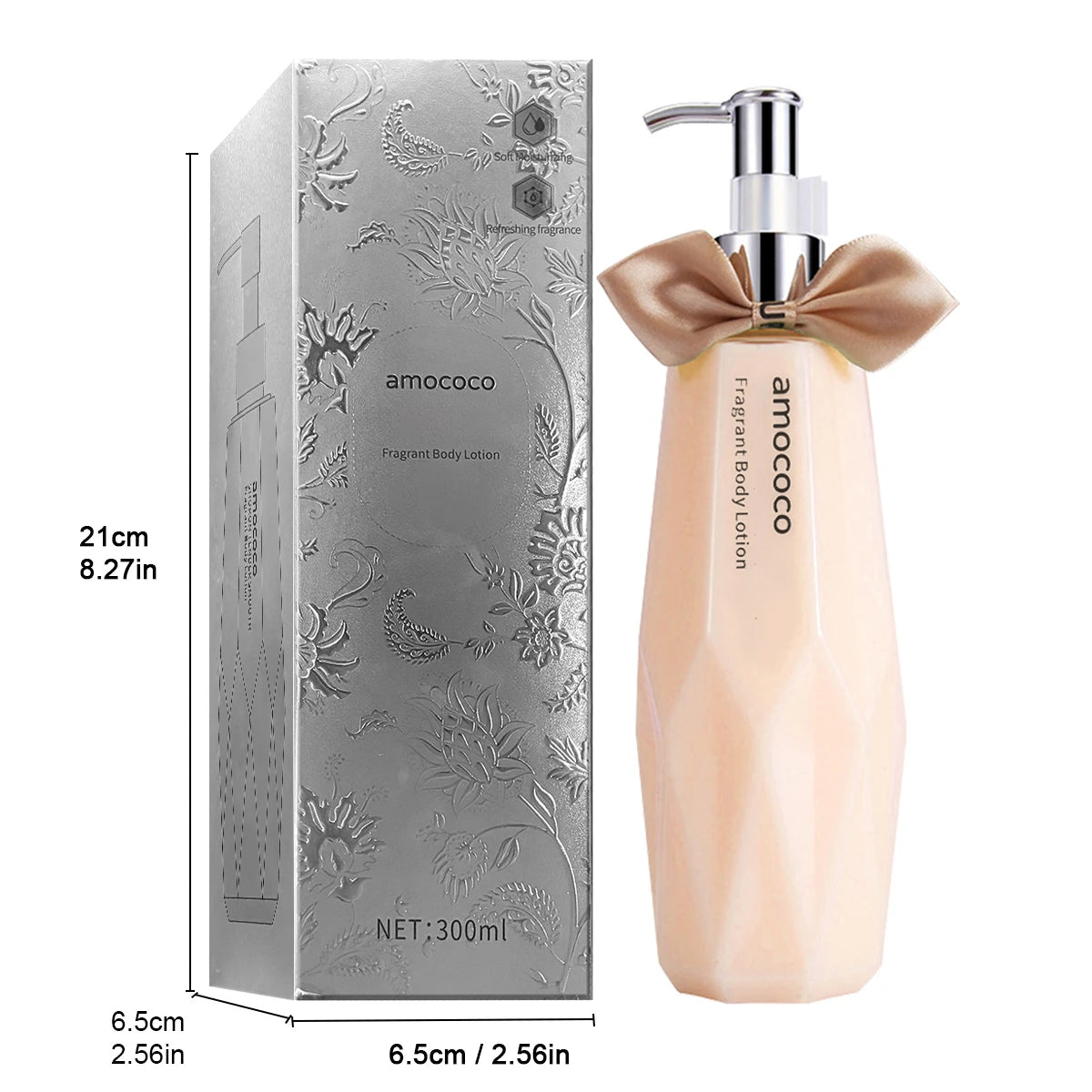 Amococo 2pcs Moisturizing Body Lotion 300ml Each Fragrance Body Lotion for Women Hydrating Smooth Skin Care Lotion Daily Body Moisturizer