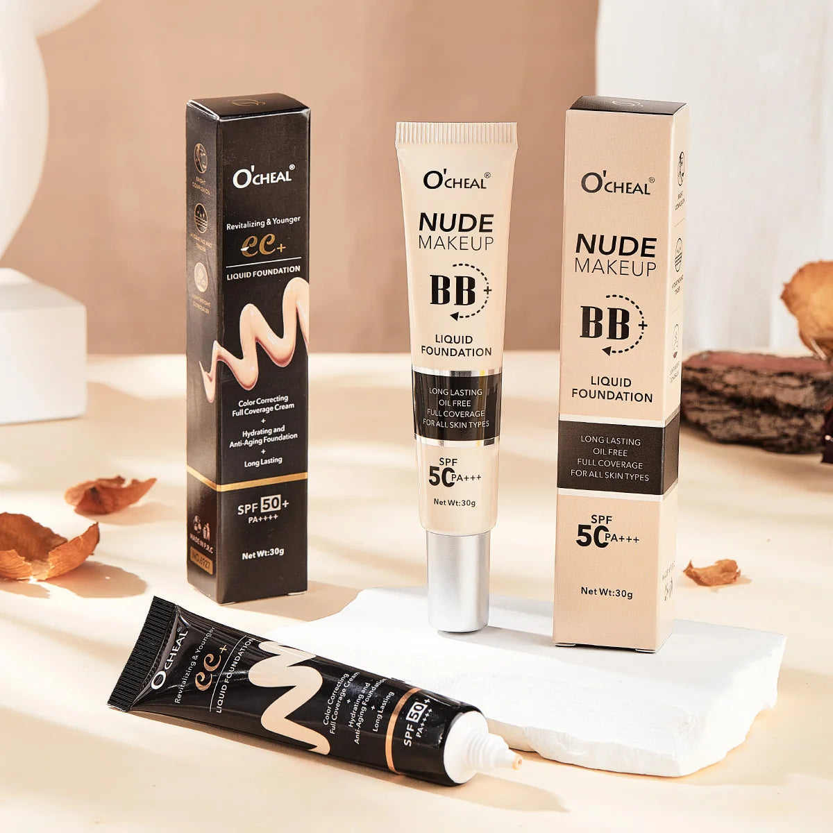 BB Cream SPF50 PA Plus Face Waterproof Foundation Long Lasting Brightening Primer Sunscreen Makeup Base Woman Makeup Cosmetics Halalzen