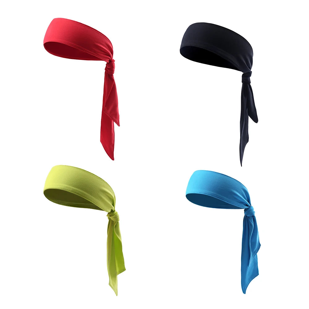 Men Women Sports Head Tie Headband Stretch Yoga Gym Hair Wrap Athletic Sweatband Elastic Gym Yoga Hairband Tennis Headwear