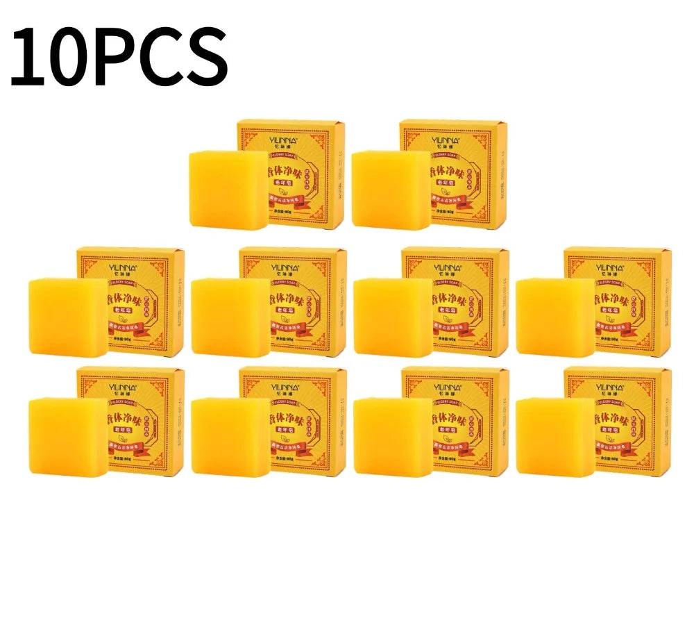 1/2/3/4/5/6/8/10PCS*80g Natural Plant Extract Elderly Fragrant Body Soap Handmade Cleansing Moisturizing Soap Bar Daily Bath