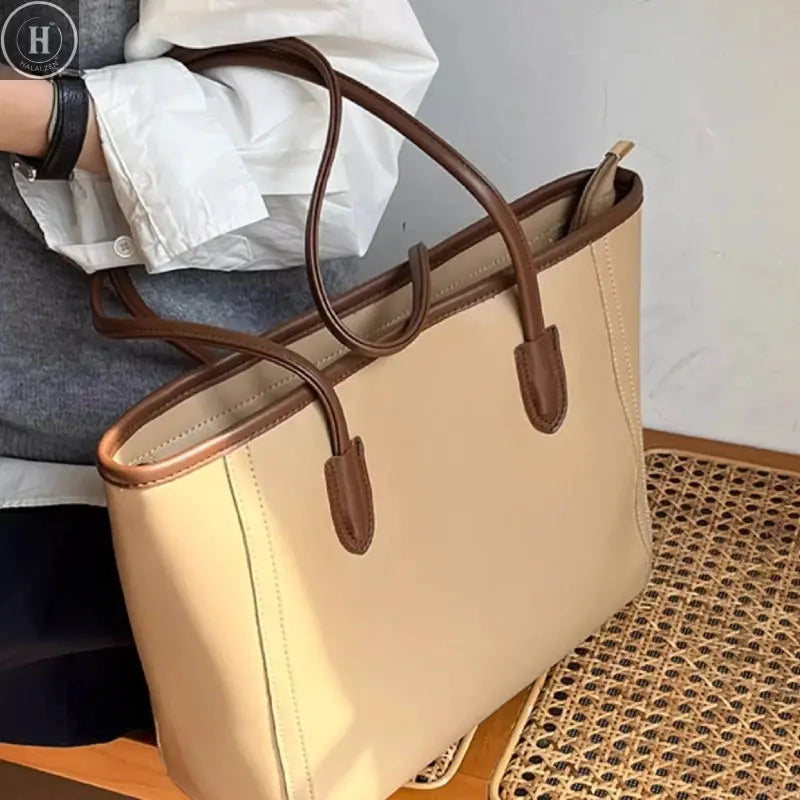 Korean Soft Tote Bag Faionable Commuter Women's Handbag 2025 New Trendy Versatile Oulder Bag High Quali PU Leather HALALZEN