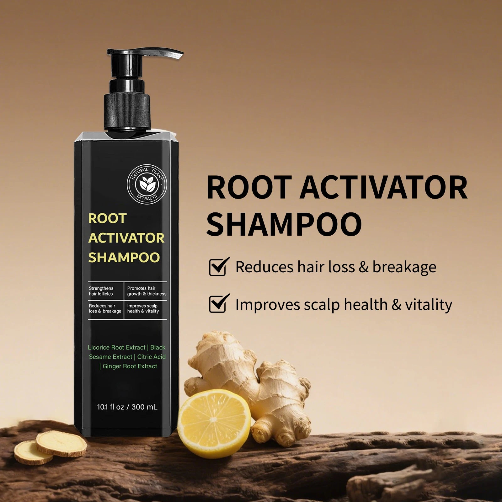 Root Activator Shampoo 300ml Hair Growth Treatment Anti-Hair Loss Strengthens Follicles Improves Scalp Health For Thinning Hair Halalzen