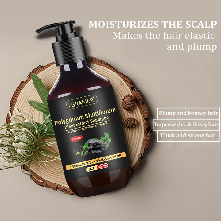 Herbal Polygonum Multiflorum Shampoo Oil Control Dandruff Control Itchy Relief Shampoo Moisturizing Nourishing for Men and Women Halalzen