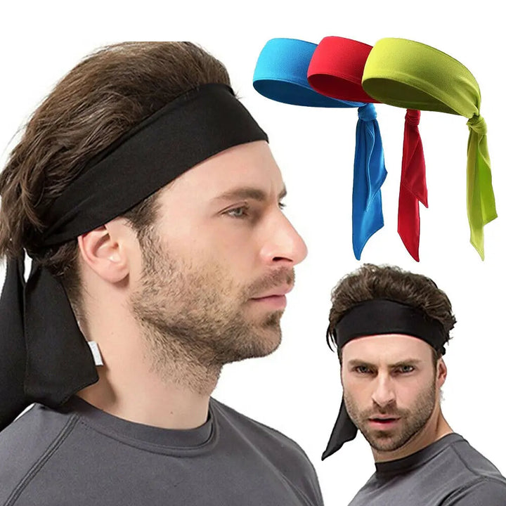 Men Women Sports Head Tie Headband Stretch Yoga Gym Hair Wrap Athletic Sweatband Elastic Gym Yoga Hairband Tennis Headwear