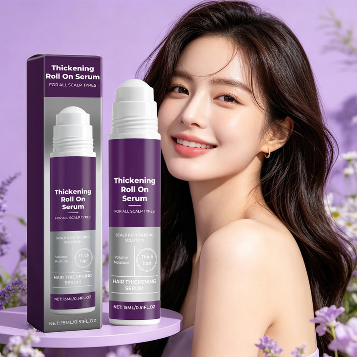 Hair Thickening Revitalizing Serum Roll-On Boost Hair Volume & Thicken Fine Hair,Follicle Nourishing Anti Hair Loss Hair Care