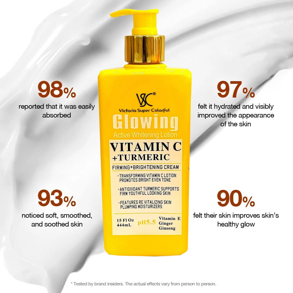 Natural  Vitamin C Turmeric Brightening Body Lotion, Reduce Blemish, Acne, Smooth ,Glowing & Hydration Cream, For All Skin Types