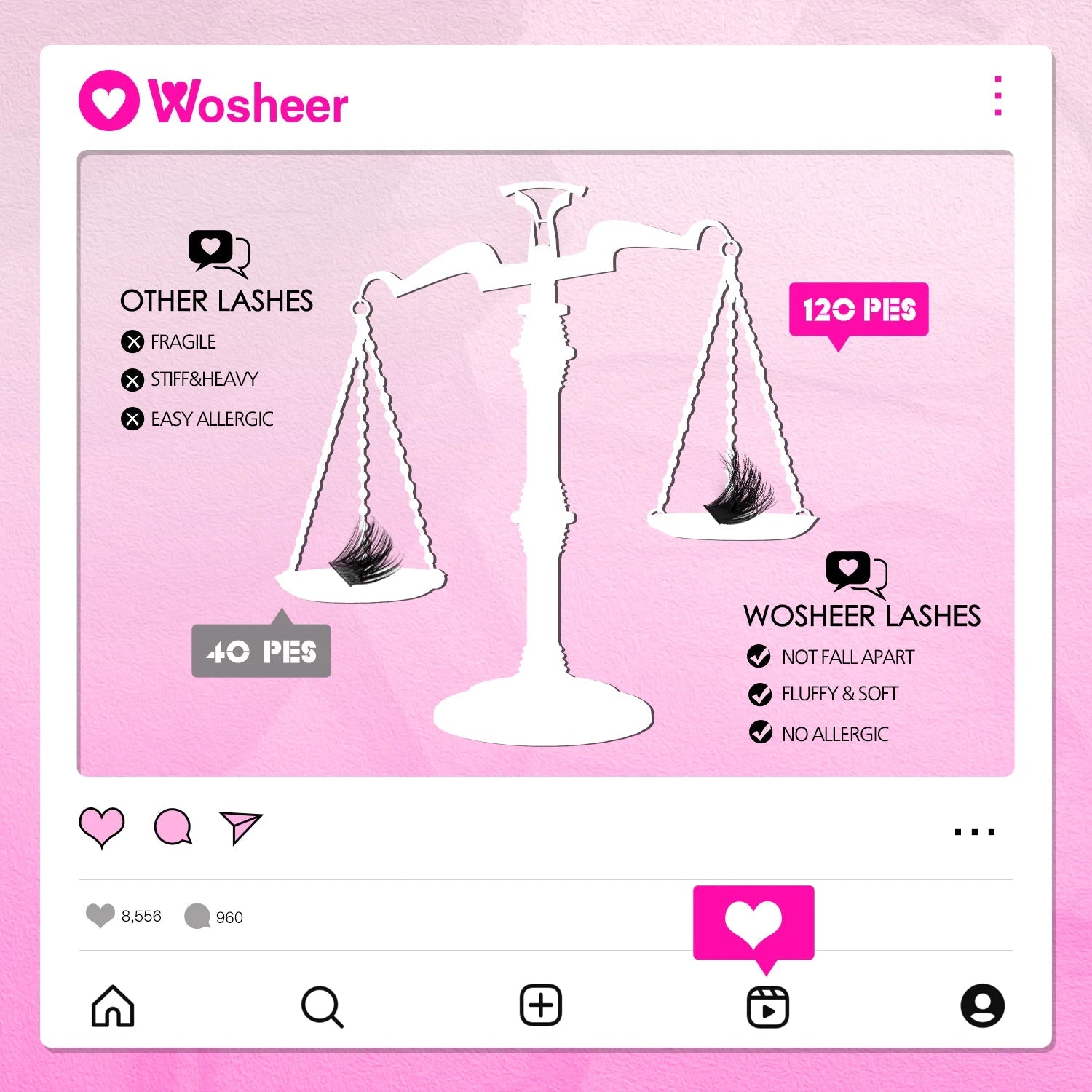 WOSHEER Lashes Clusters Cat Eyelashes Wispy Individual Lashes Extensions Volume Thick Clusters Lashes DIY At Home Halalzen