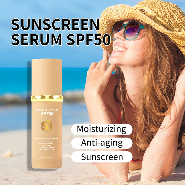 Sunscreen Foundation SPF50 PA+++ Full Coverage Long Lasting Waterproof Sweatproof Natural Matte Shine Control Poreless Outdoor