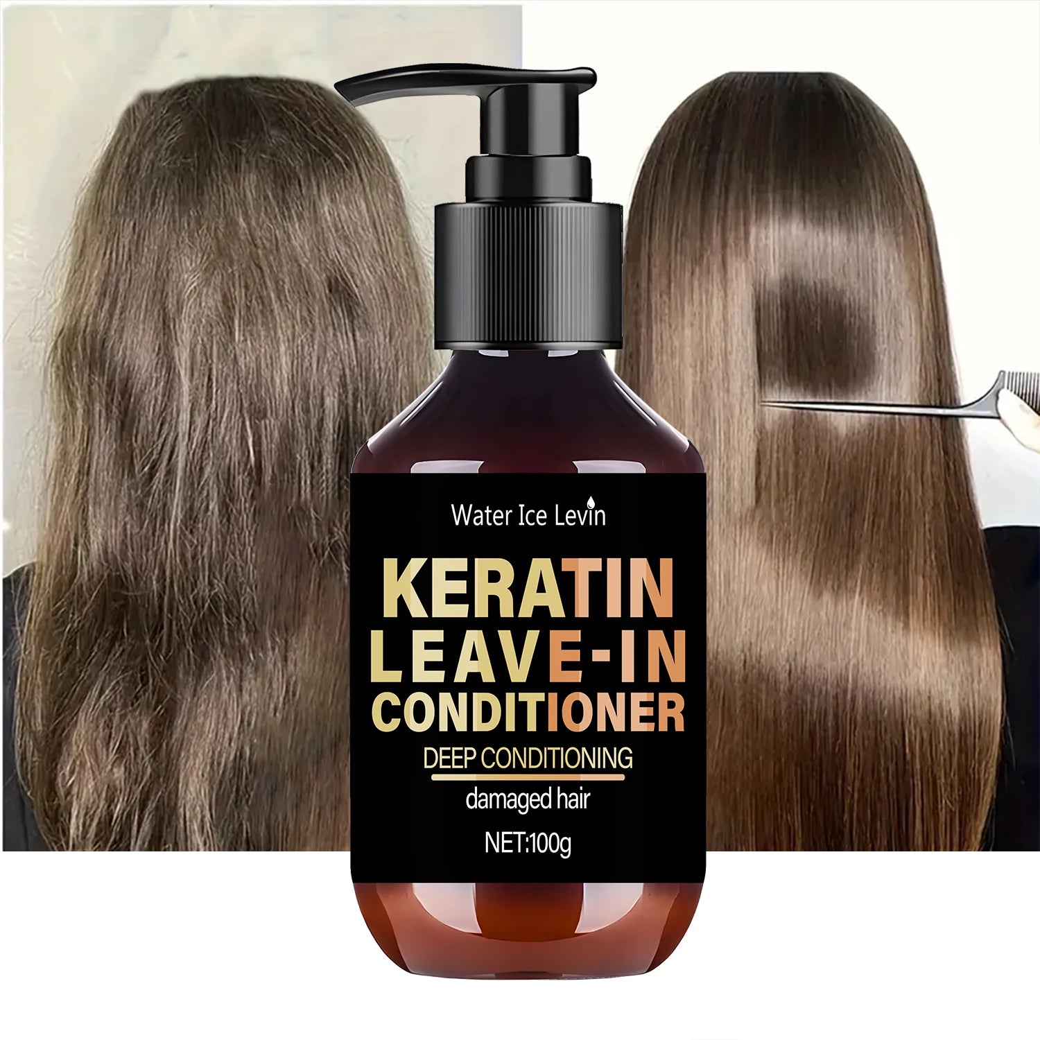 Keratin Leave-In Conditioner, Biotin & Collagen-Infused, Deeply Moisturizes Damaged Hair for Soft, Shiny Texture & Hair Charm