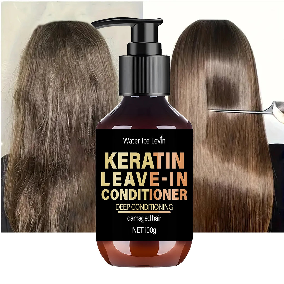 Keratin Leave-In Conditioner, Biotin & Collagen-Infused, Deeply Moisturizes Damaged Hair for Soft, Shiny Texture & Hair Charm