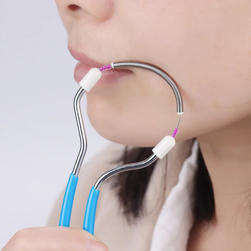1/2pcs Painless Spring Roller Facial Epilator -Portable Handheld Electric-Free Hair Remover for Lip/Eyebrow/Cheek, Skincare Tool