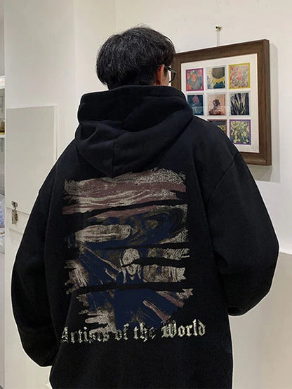 Autumn Goth Graphic Print Hooded Sweatshirts For Men Oversized Y2K Streetwear Hoodies New In Harajuku Fashion Pullover Hoodie