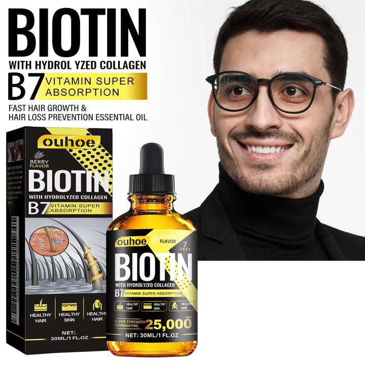 OUHOE Collagen B7 Vitamin Hair Essential Oil Moisturizing Soften Improve Hair Loss Thinning Regrowth Nutrition Hair Care Liquid Halalzen