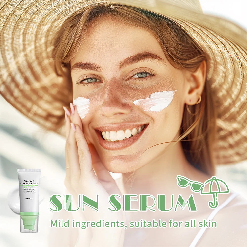 Sunscreen SPF 50 Centella Asiatica No Sticky Refreshing Sunscreen 50ml Sunscreen Essence for Dry Oily Sensitive Skincare Halalzen