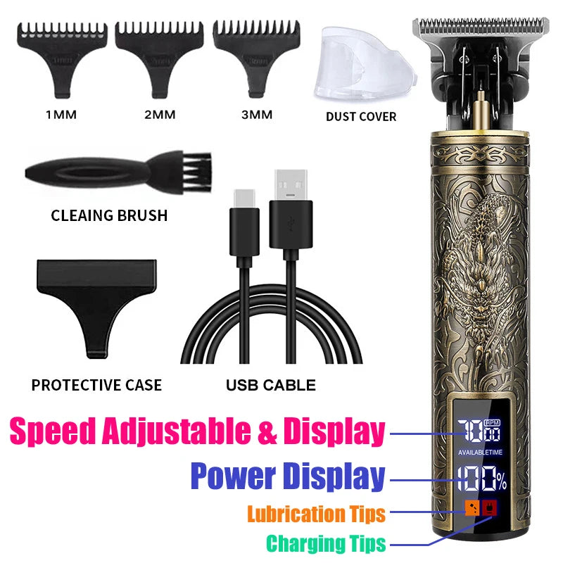 Electric Cutting Cordless Zero Gapped Trimmer Hair Clipper Professional Barber Shop Men's Haircut Machine for Beard Barbershop Halalzen