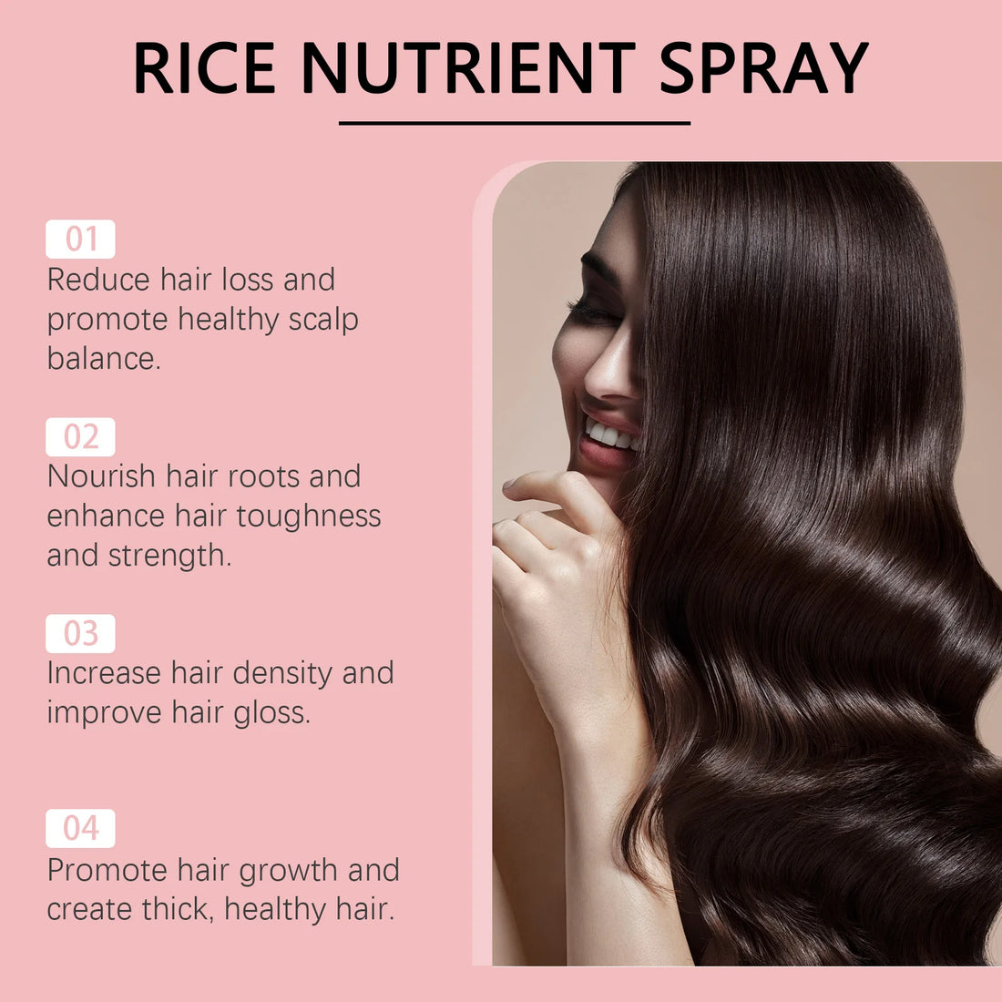 Fermented Rice Water Hair Growth Essential Hair Re-g-rowth Oil Scalp Treatment Hair Fall Control Serum Plant Dense Hair Spray
