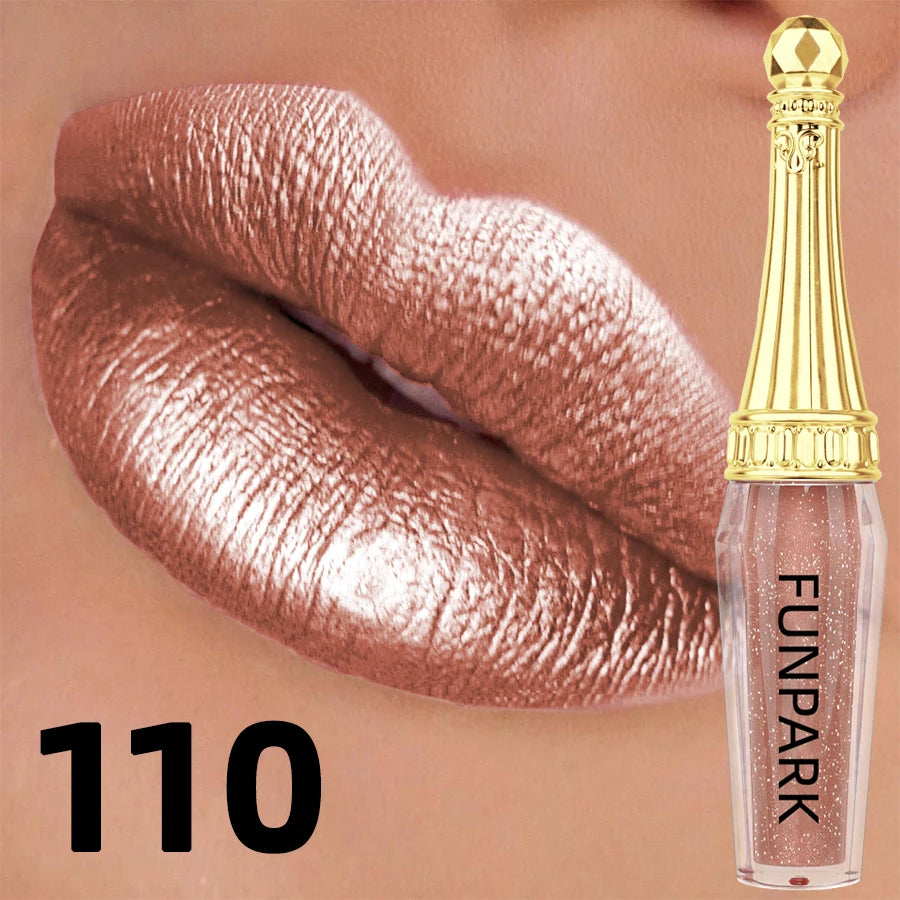 10 Colors Metallic Lip Gloss Long Lasting Liquid Lipstick Pearl Glitter High Pigment Lip Tint Korean Makeup Gifts Lip Oil Cosmet