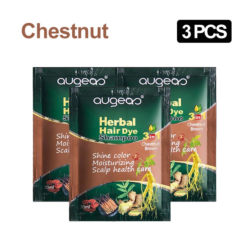 3/5 PCS Hair Dye Shampoo Natural Herbal Plant Fast Dye White Grey Removal Long-lasting Hair Color Products Hair Shampoo 30 ml