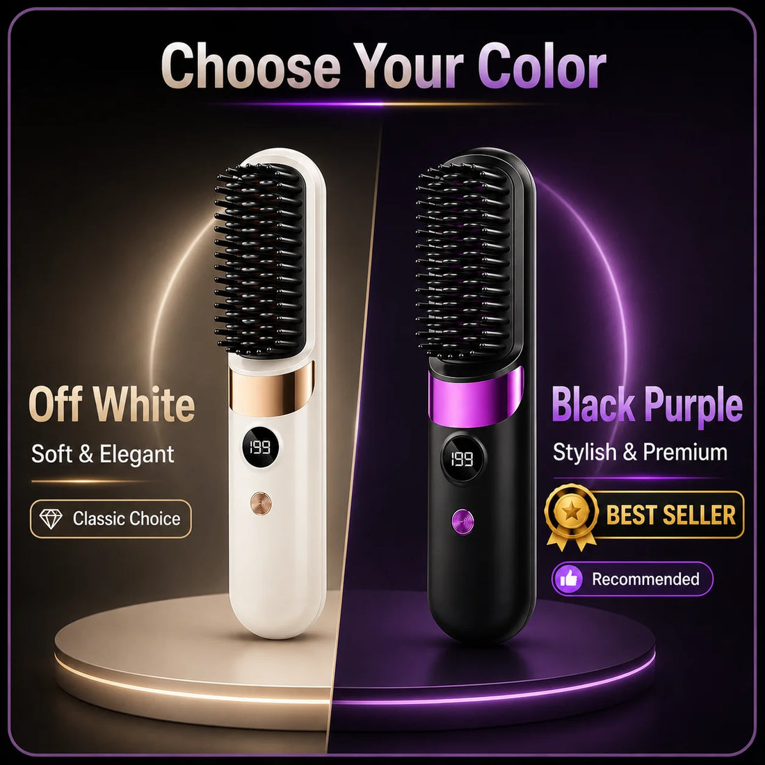 Hair Straightener Brush Fast Heating Anti Frizz Instant Salon Smooth Hair Styling Tool for Natural Black Woman Hair