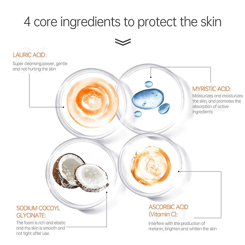 JoyPretty Vitamin C Facial Cleanser Oil Control Exfoliates Deep Cleaning Moisturizing Face Skin Care Cosmetics Halalzen