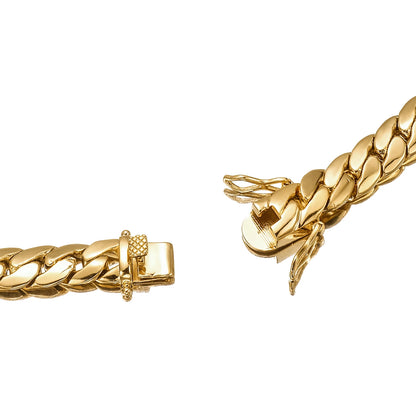 Hip Hop Bling 18K Gold-plated Cuban Link Chain Necklaces Tank Chain Men's Whip Chain Necklace Men Rapper Jewelry