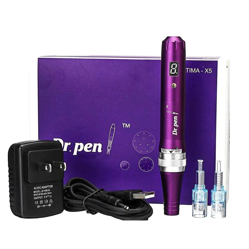 Dr Pen X5 Wireless 5 Speed Adjustable Depth Replacement Needle Cartridges 12/24/36/42Pin Tips Home Salon Skin Rejuvenation Tool