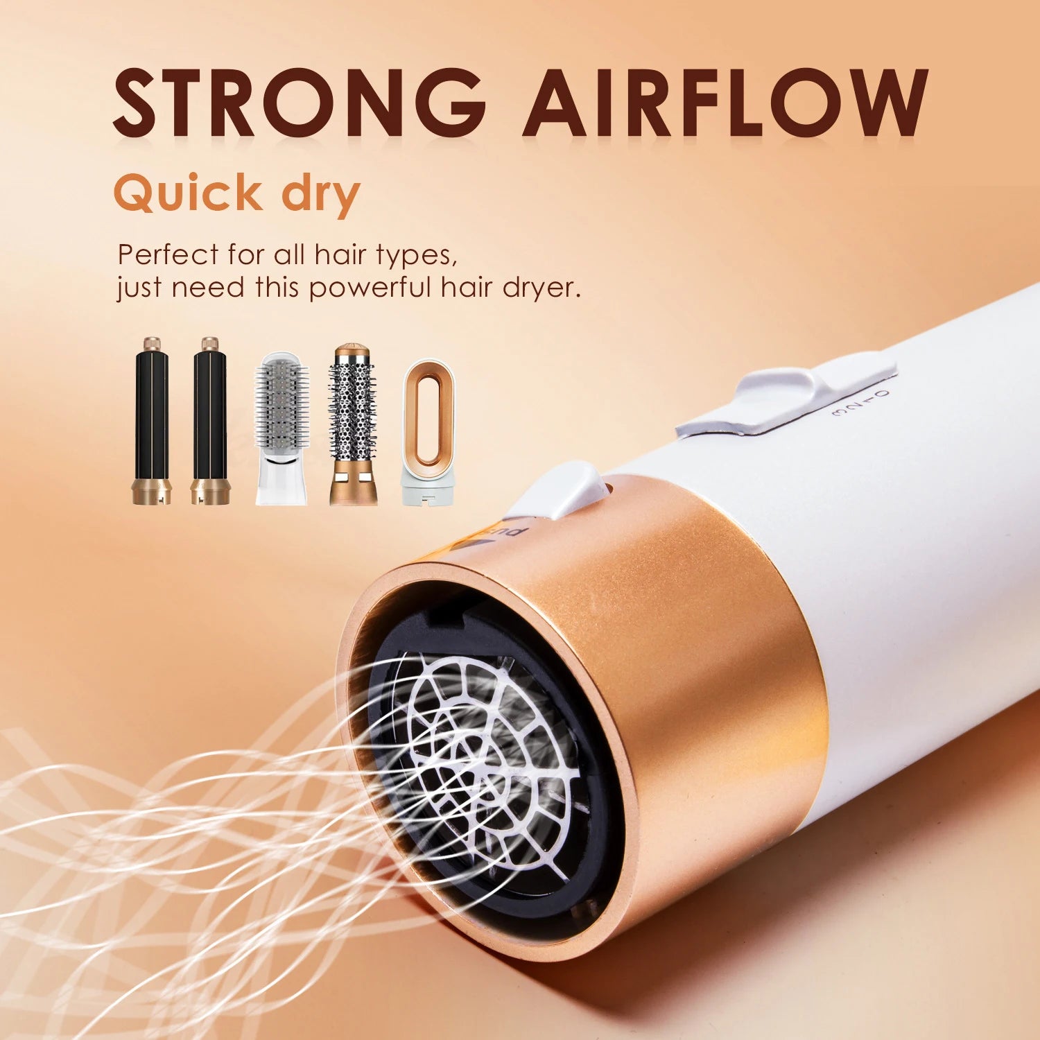 Hairdresser 5-in-1 Hair Clip Curler Hot Air Comb Automatic Curling Comb Straight Comb, Hair Dryer Holiday Gift