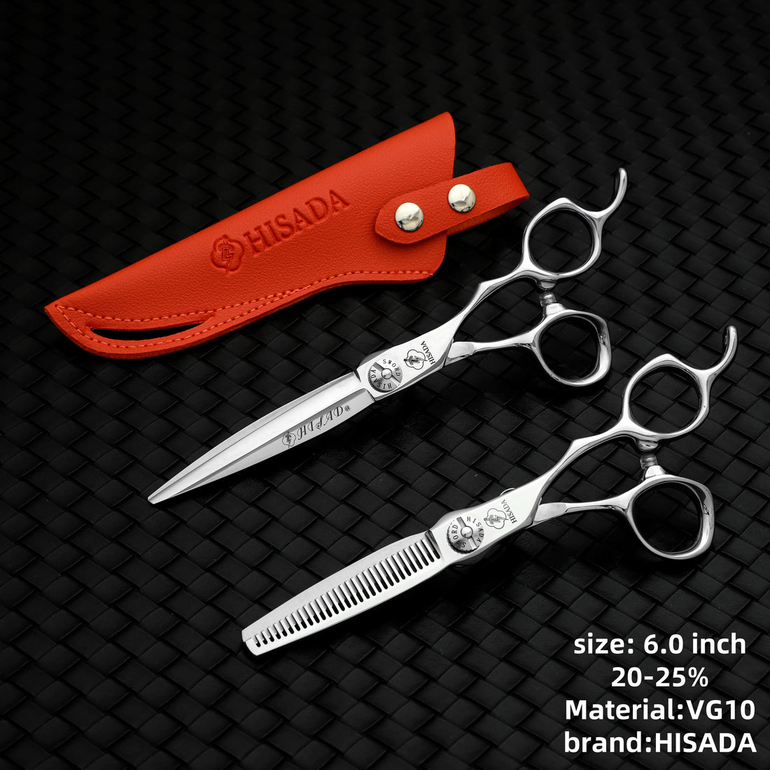 HISADA Hairdressing Scissors Professional Barber Scissors 6.0 Inch Scissors VG10 Material Professional Barber Scissors