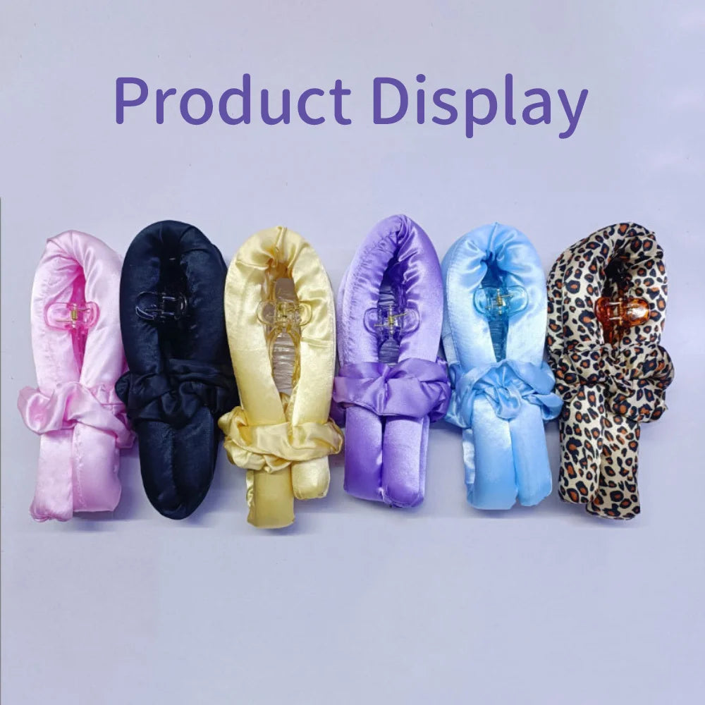 Heatless Curling Rod Night Cap No Heat Ribbon Lazy Hair Curlers Headband Hair Rollers Sleeping Soft Headband Hair Styling Tools Halalzen