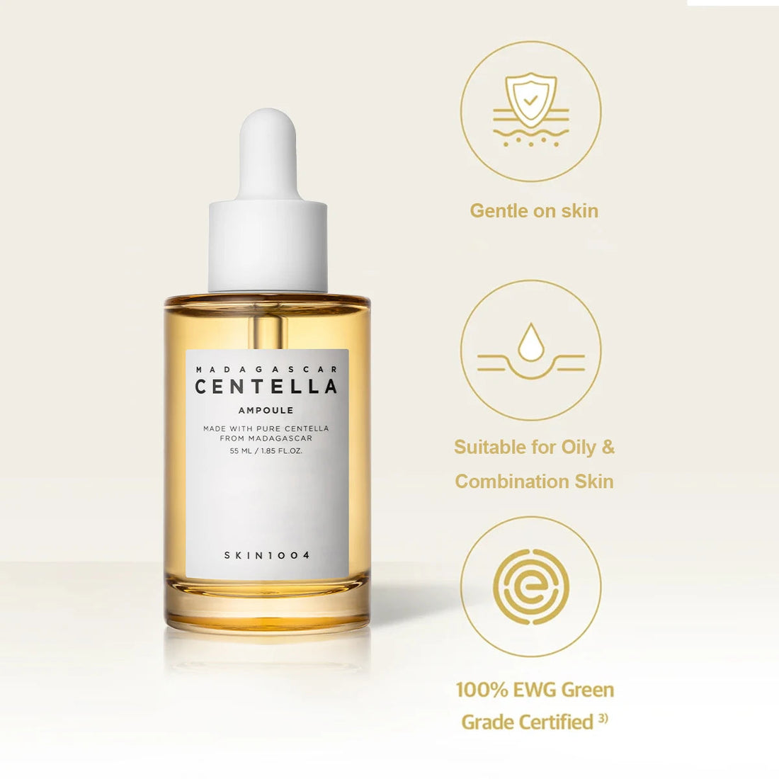 SKIN1004 Madagascar Centella Ampoule 55ml,Calming&Refreshing,Smoothing Red Tones,Invisible&Clean,Korean Skincare,Korean Makeup Halalzen
