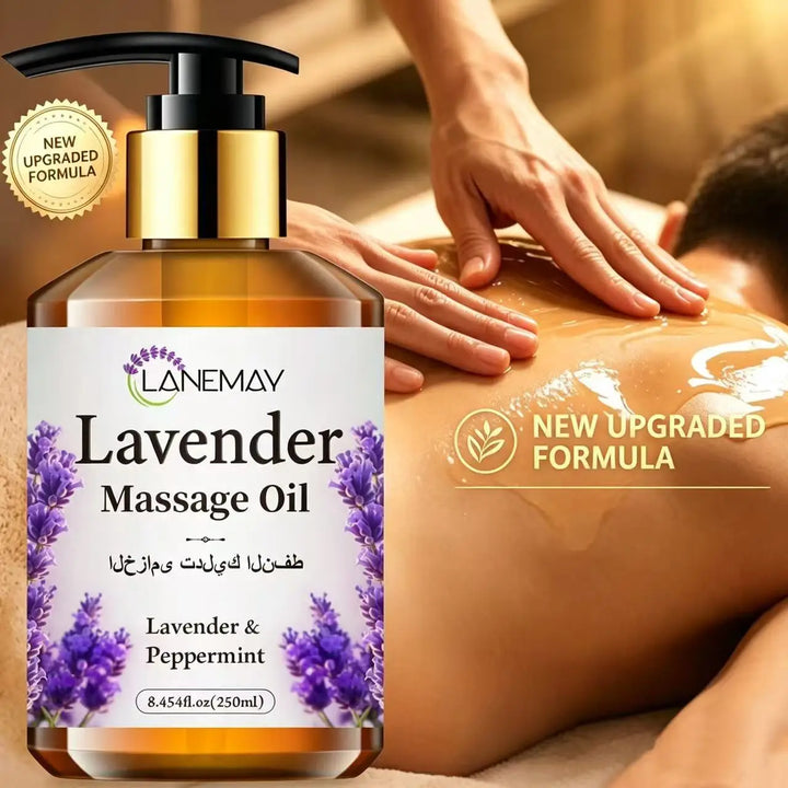 New Upgraded Premium Lavender & Peppermint Massage Oil, Paraben-Free, Moisturizing Body Care, Soothes & Softens Skin