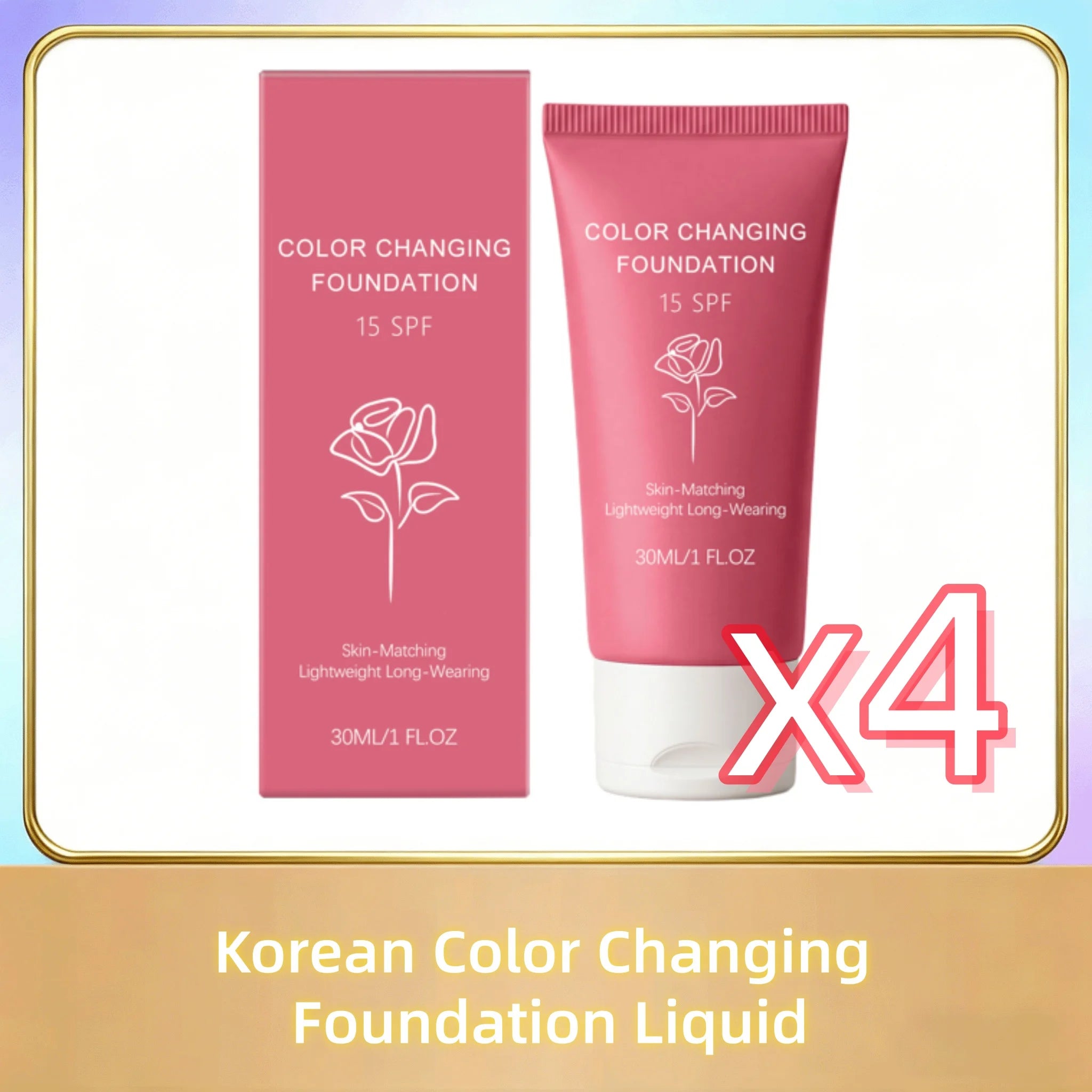 Korean Color Changing Foundation Liquid Automatically Adjusting Skin Tone Conceal Facial Skin Fine Flaw Daily Facial Makeup Base