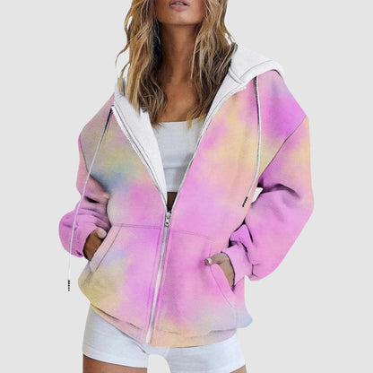 Hoodies For Teen Girls Trendy Womens Zip Up Hoodies Long Sleeve Oversized Sweatshirts Fleece Jacket Pockets 2025 Y2k Clothes