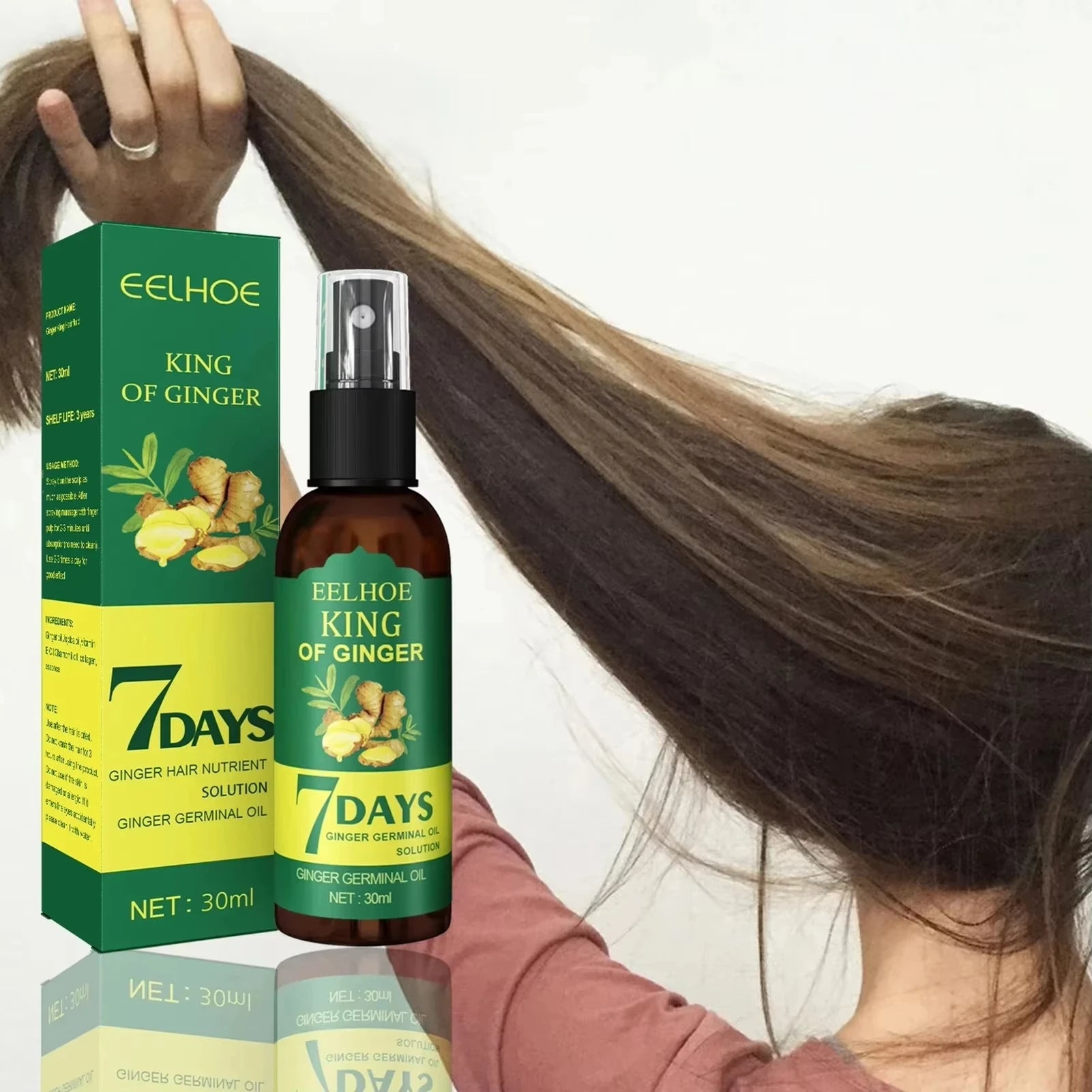 1/2/3pcs Ginger Hair Growth Serum Prevent Hair Loss Scalp Treatment Thicker Longer Hair for Accelerate Growth Massage Hair Oil