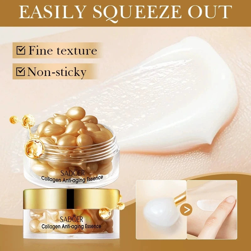 30pcs SADOER Anti Wrinkle Collagen Face Serum Capsule Facial Moisturizing Anti-aging Facial Essence Face Skin Care Products