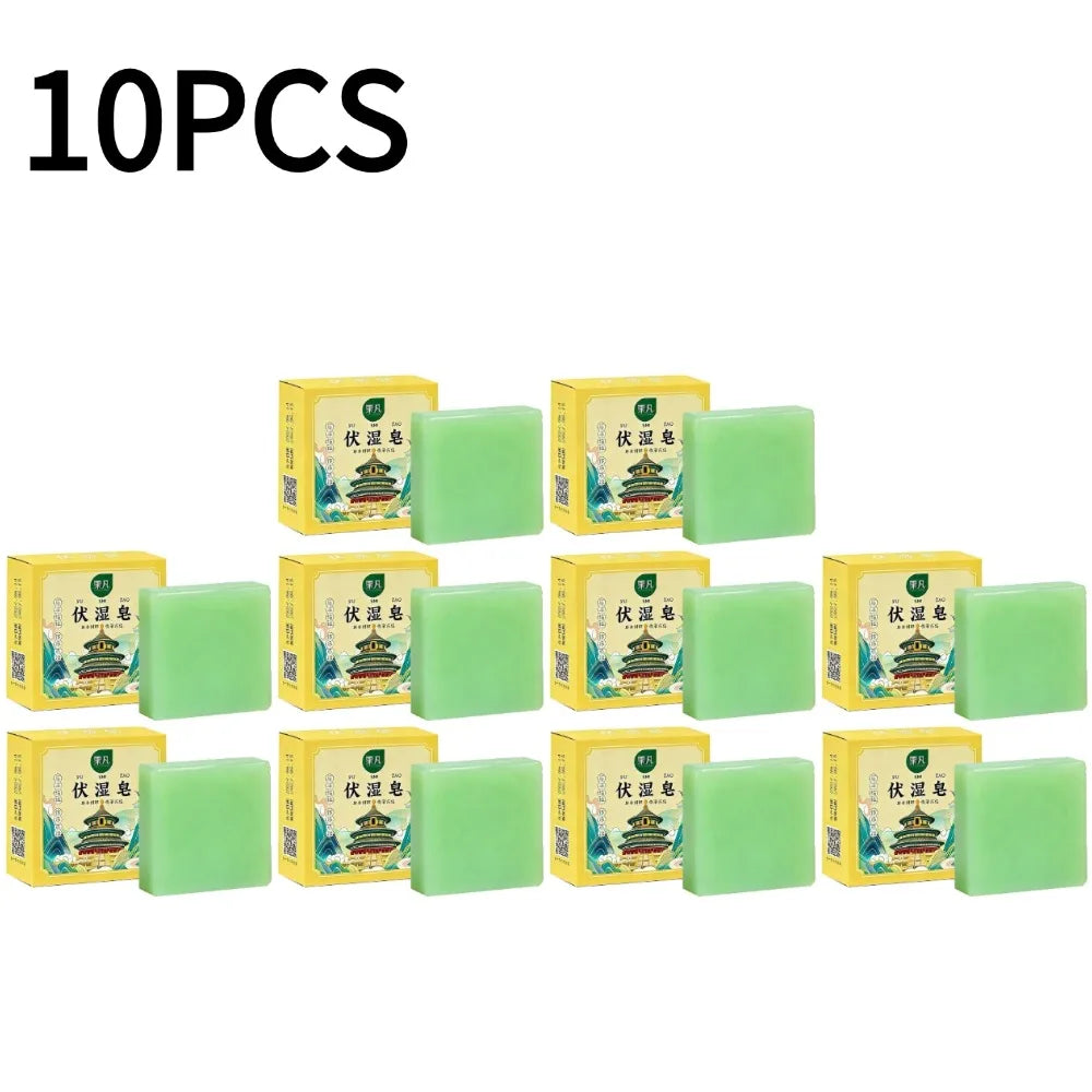 1/2/3/4/5/10PCS Traditional Herbal Cooling Soap Bar Mint Cucumber Extract Refreshing Scent Oil Control Deep Pore Cleansing Wash