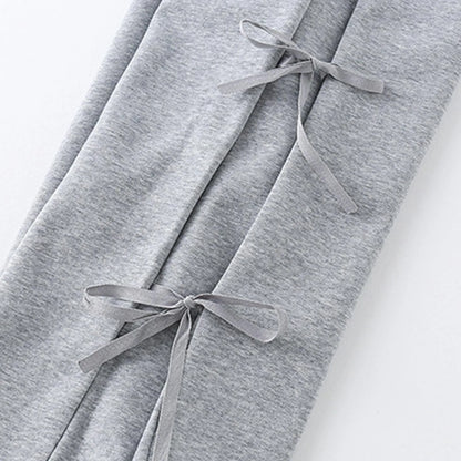 Girls Outfits Size 5 Children's Girls Spring Jogging Bottoms Fashion Plain Bow Sweatpants With Wide Toddler Girls Snow Pants 5t