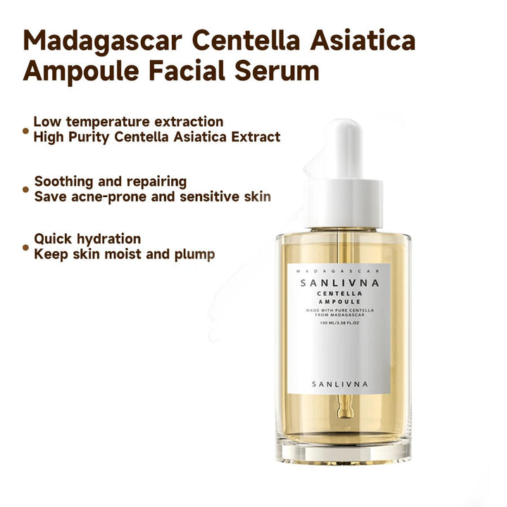 Madagascar Centella Asiatica Facial Serum Ampoule Moisturizing Skin Firming Korean Glass Skin Care for Prone And Sensitive Skin Halalzen