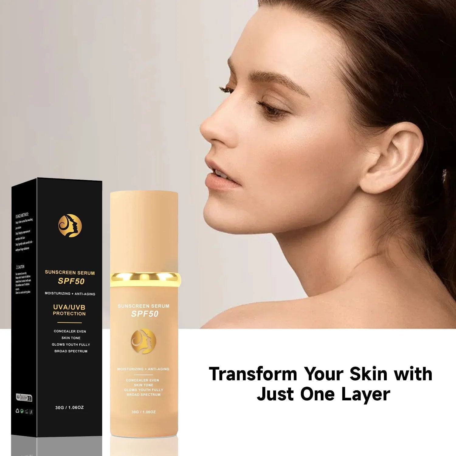 4-in-1 Foundation Liquid Makeup 4 In 1 Foundation Light Spectrum Sunscreen Serum Liquid Hydrating Full Coverage Concealer SPF 50 Halalzen