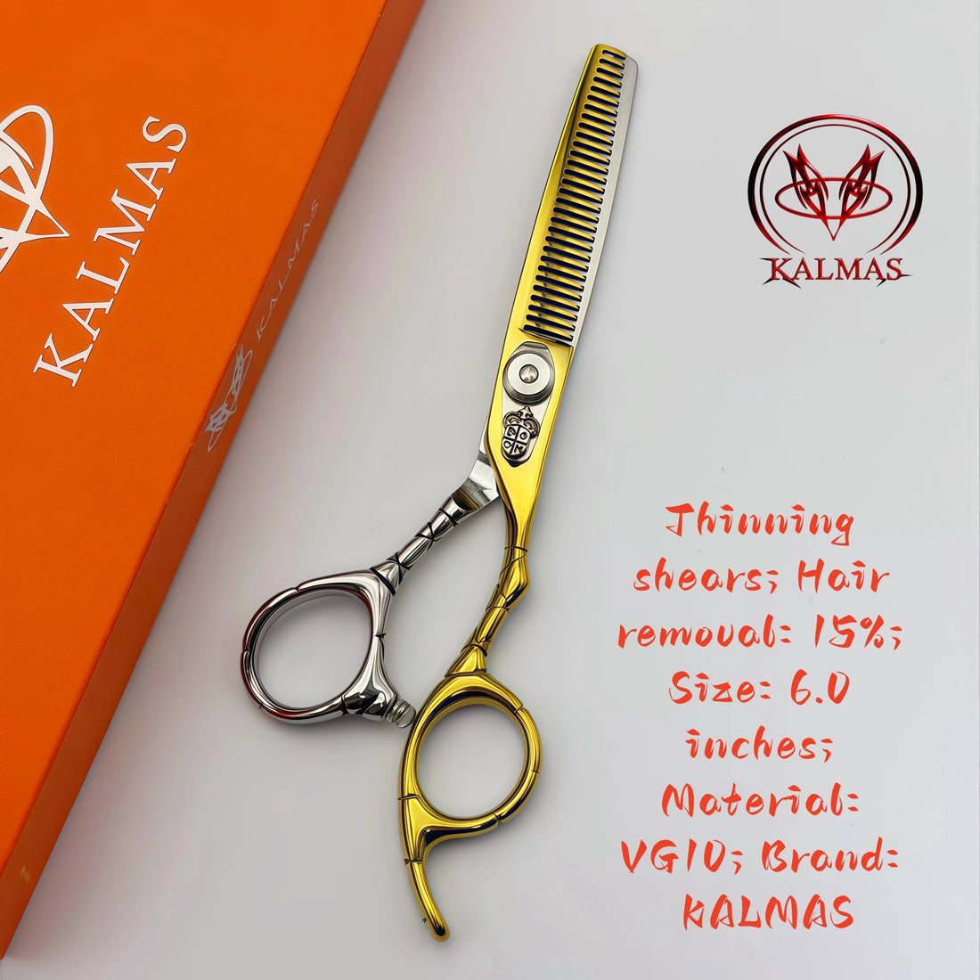 KALMAS Professional Hairdressing Scissors Set - Thinning Flat Tooth Scissors for Home Hair Cutting Styling Tools Halalzen