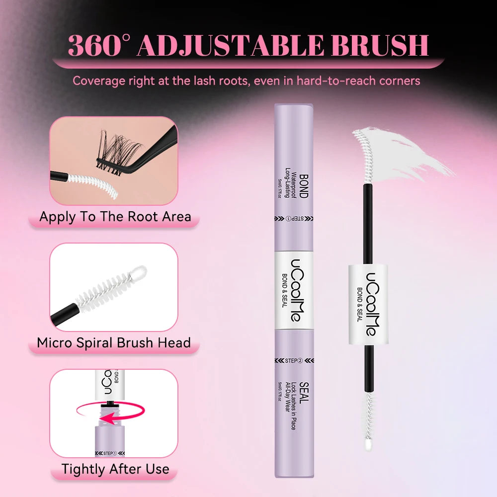 uCoolMe Lasting Lash Bond and Seal 150 Hours Waterproof Extension Glue with Fast Remover Professional DIY Makeup Tool Kit