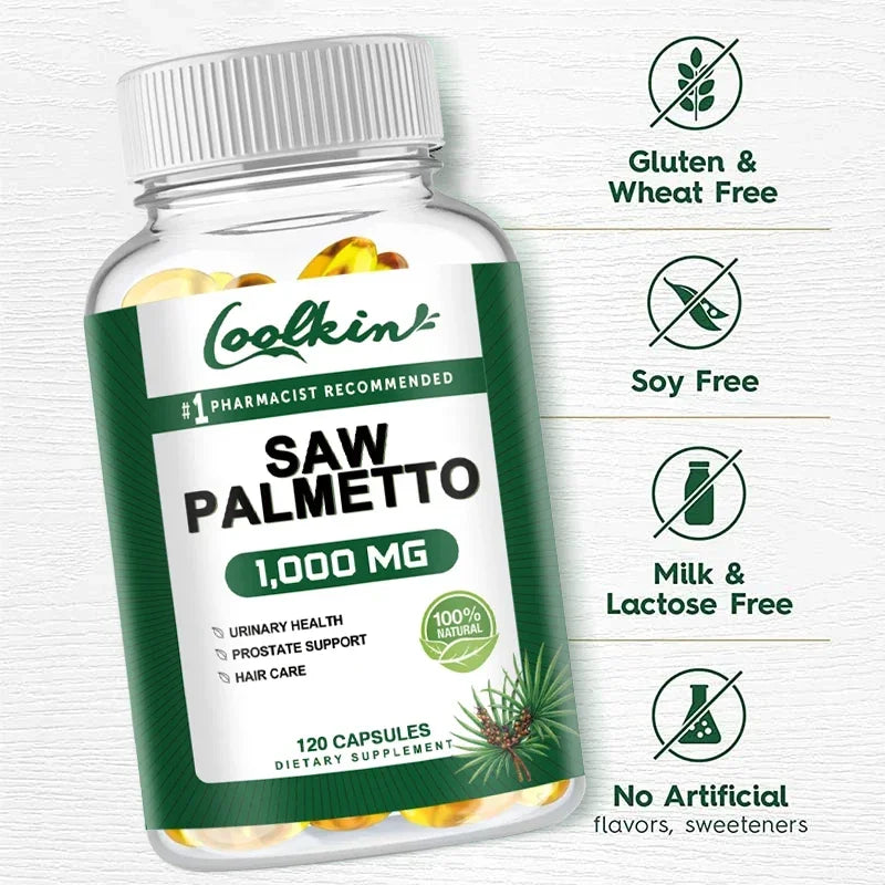 Saw Palmetto - Promotes Hair Growth, Prevents Hair Loss, Reduces Baldness, Supports Healthy Urination Frequency